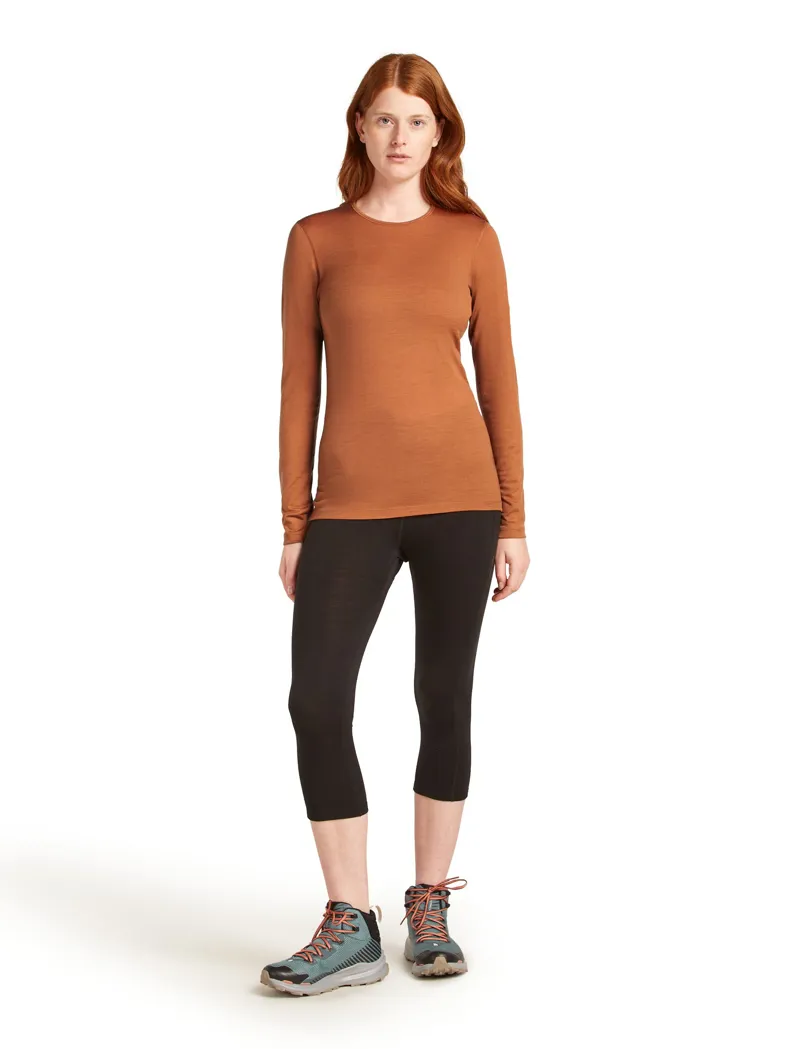 Icebreaker Womens 200 Oasis Long Sleeved Crewe Top - Dusty Clay-3