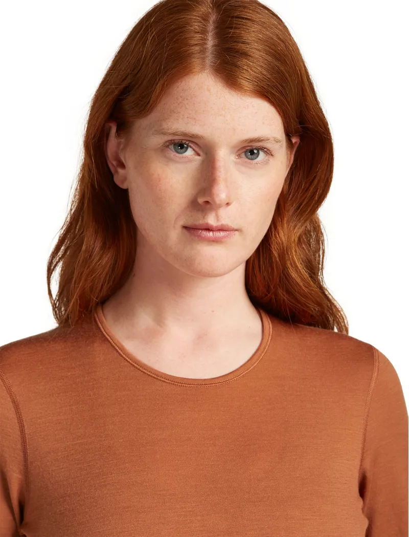 Icebreaker Womens 200 Oasis Long Sleeved Crewe Top - Dusty Clay-5