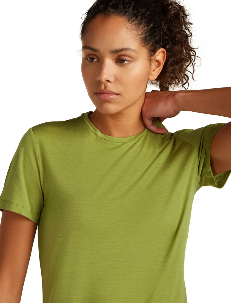 Icebreaker Womens Merino 125 Cool-Lite Sphere III Short Sleeved Tee - Olive-5