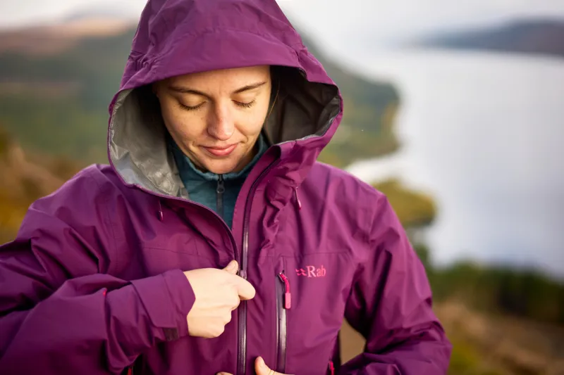 Rab Womens Downpour Mountain Jacket - Mulberry-4