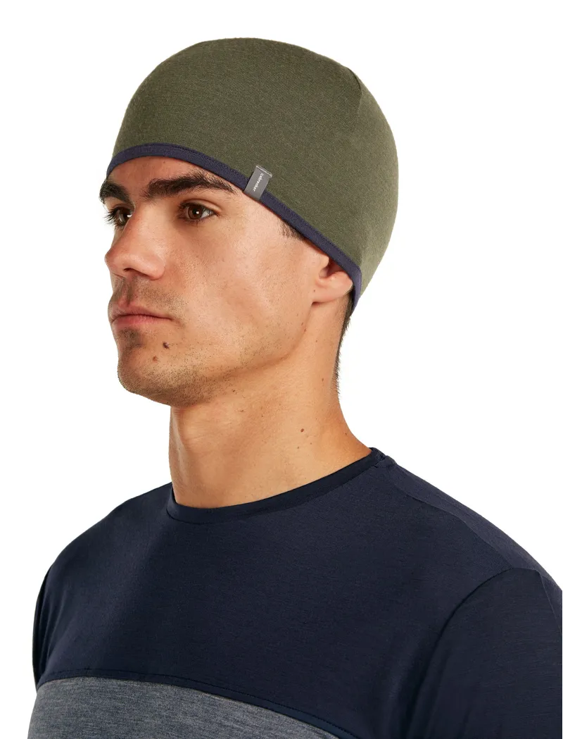 Icebreaker Mens 200 Oasis Revers Beanie - Dark Loden-Midnight Navy-3