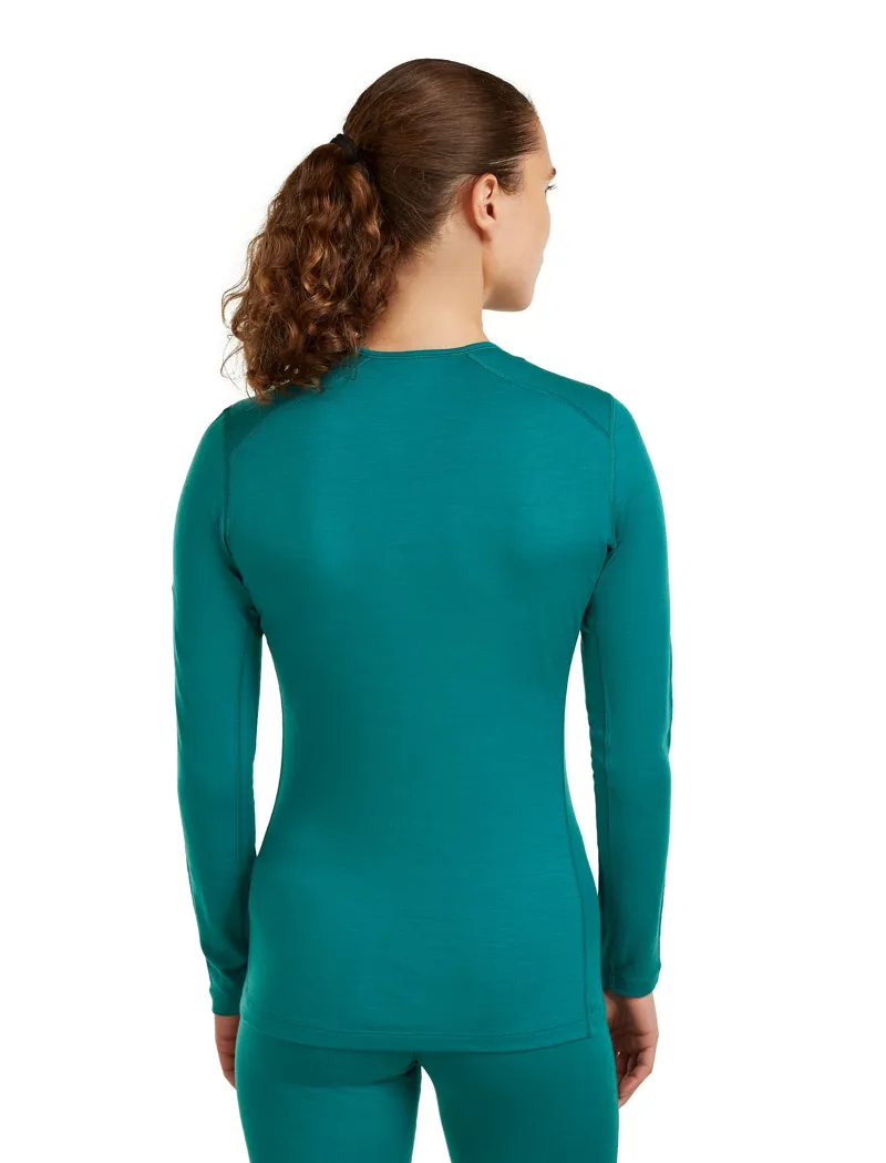 Icebreaker Womens 200 Oasis Long Sleeved Crew Tee - Tidal Teal-2