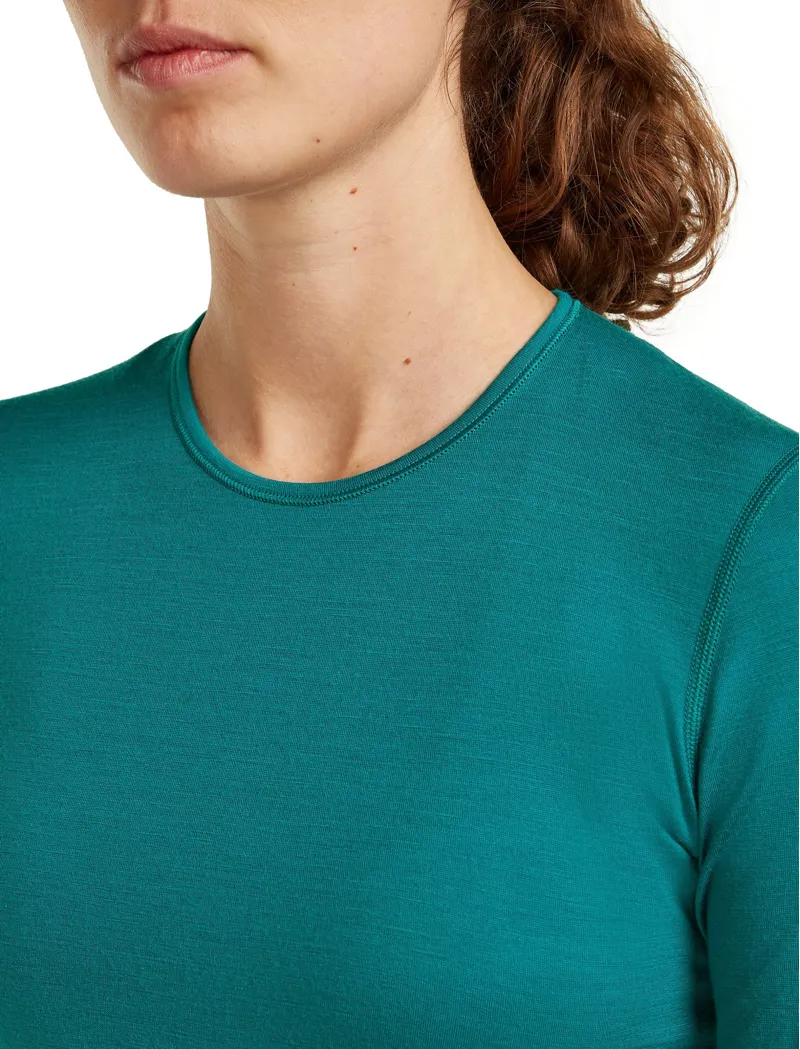 Icebreaker Womens 200 Oasis Long Sleeved Crew Tee - Tidal Teal-6