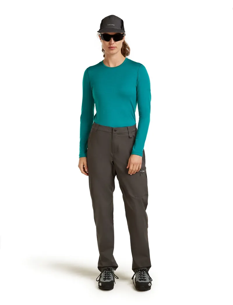 Icebreaker Womens 200 Oasis Long Sleeved Crew Tee - Tidal Teal-4
