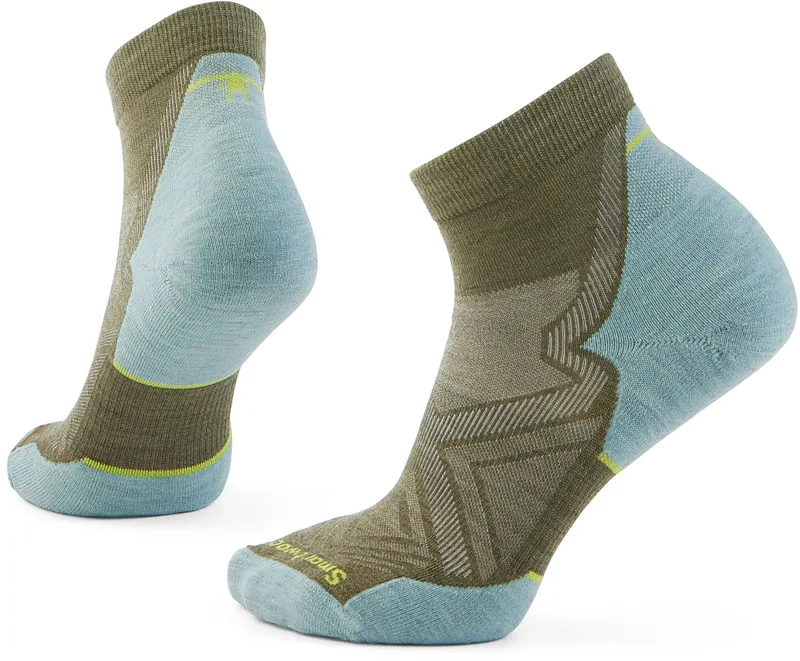 Smartwool Womens Run Targeted Cushion Ankle Socks - Winter Moss Frosty Green