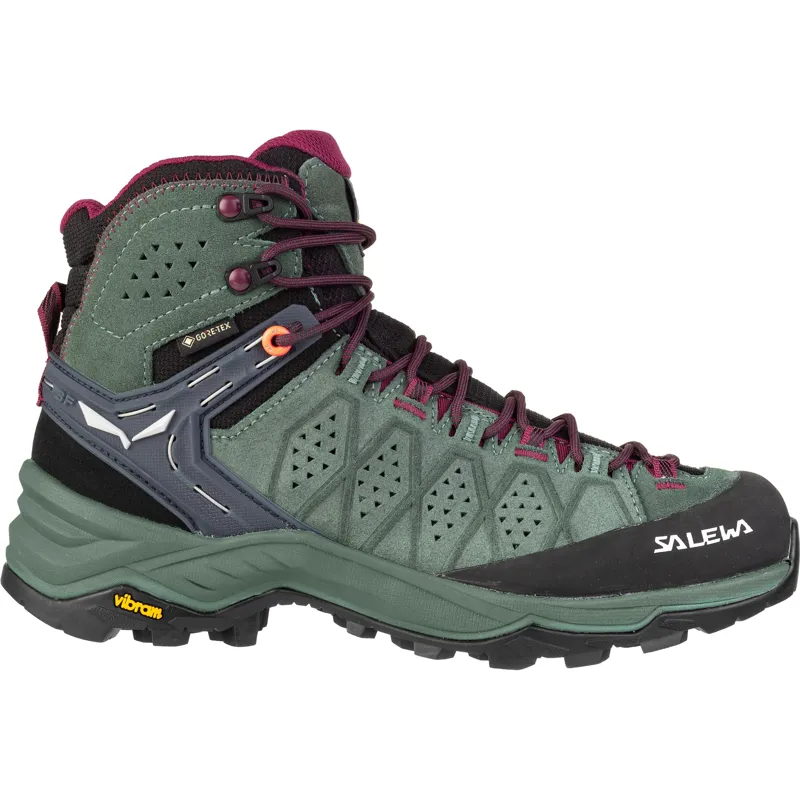 Salewa Womens Alp Trainer 2 Mid GTX Boots - Duck Green-1