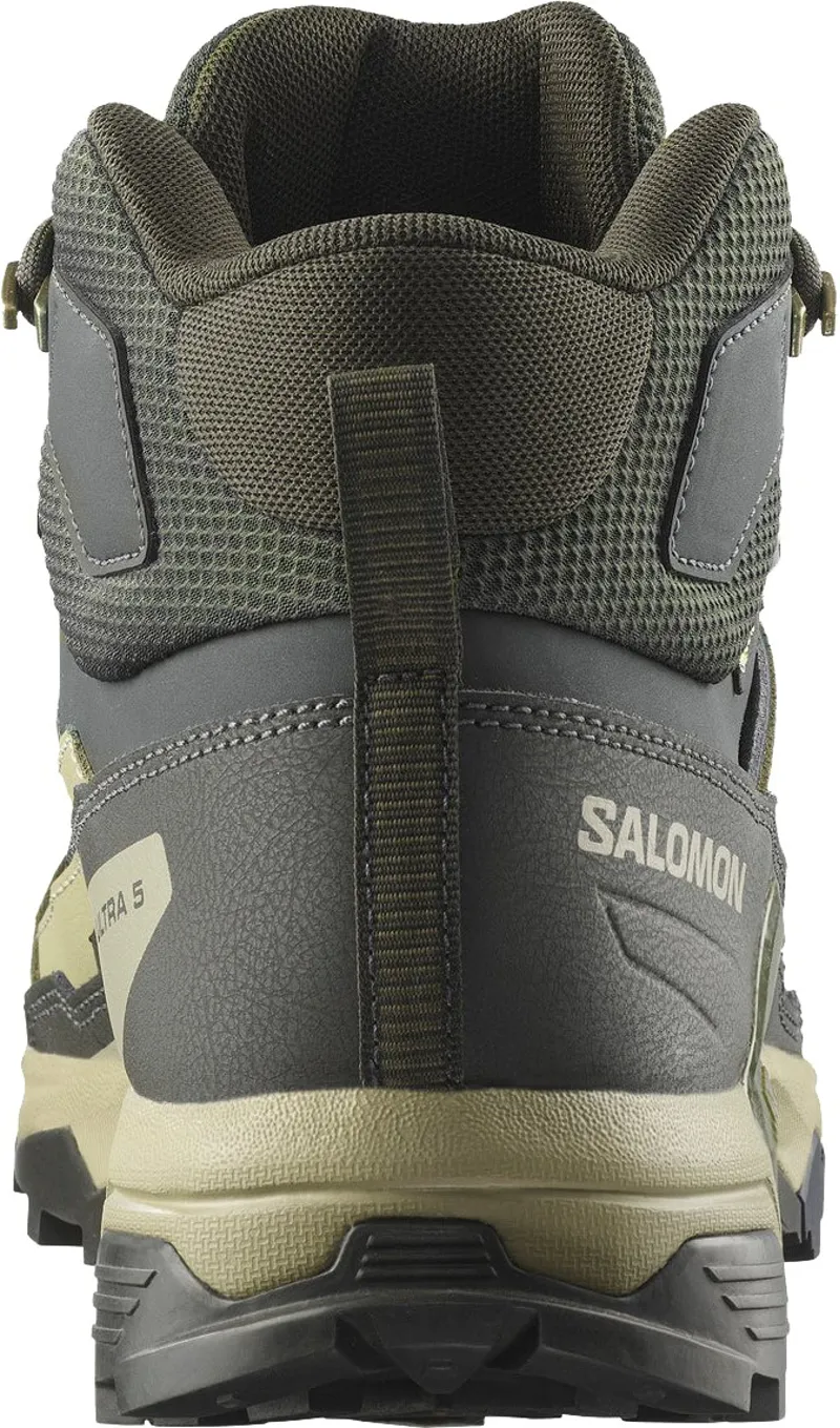 Salomon Mens X Ultra 5 Mid GTX Shoe - Peat-Gray Green-Blue Nights-3