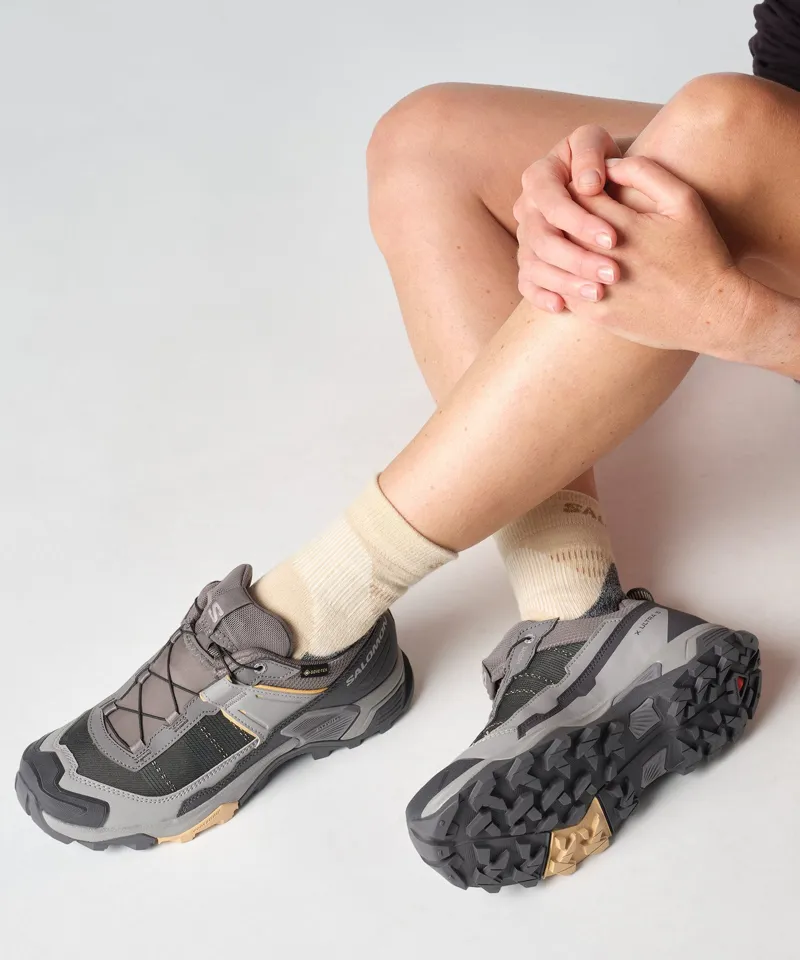 Salomon Womens X Ultra 5 GTX Shoe - Plum Kitten-Nine Iron-Soft Clay-7