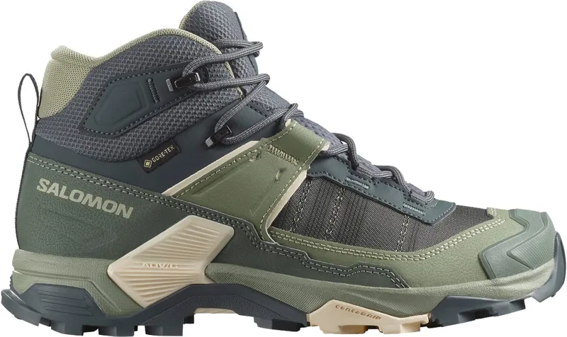 Salomon Womens X Ultra 5 Mid GTX Shoe - Turbulence-Sedona Sage-Tender