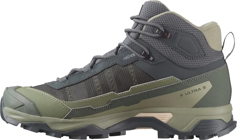 Salomon Womens X Ultra 5 Mid GTX Shoe - Turbulence-Sedona Sage-Tender-2