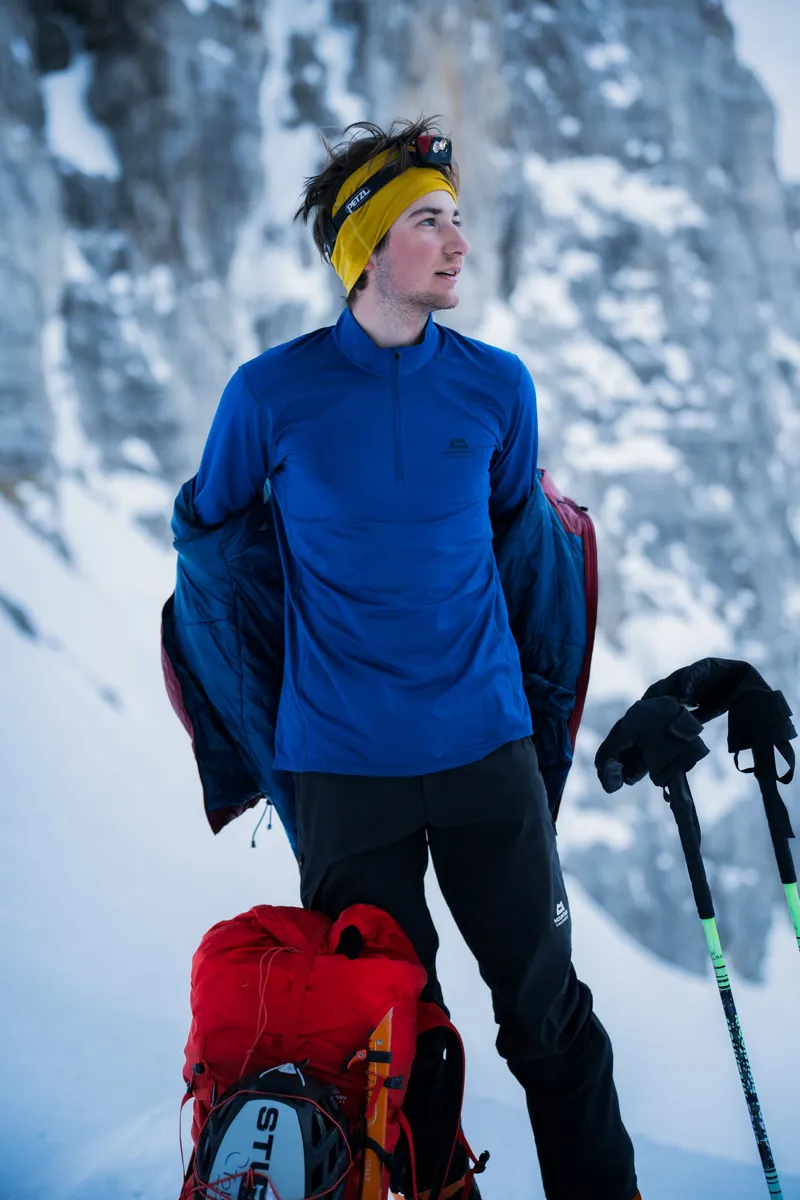 Mountain Equipment Mens Cerrig Long Sleeved Zip-Tee - Admiral Blue-8