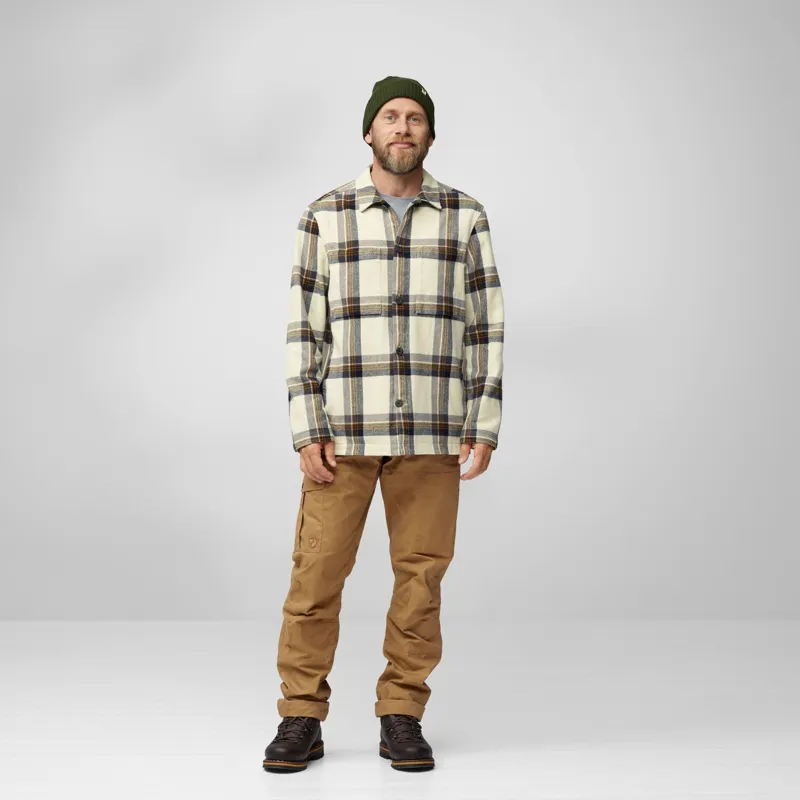 Fjallraven Mens Singi Flannel Overshirt - Dark Navy-Wood Brown-2