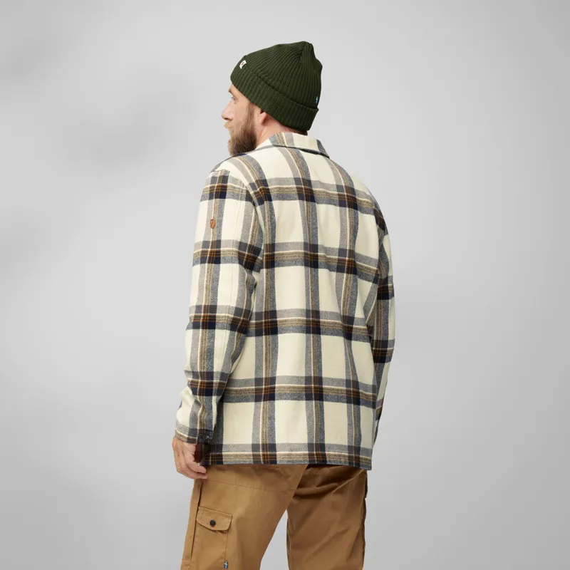 Fjallraven Mens Singi Flannel Overshirt - Dark Navy-Wood Brown-3