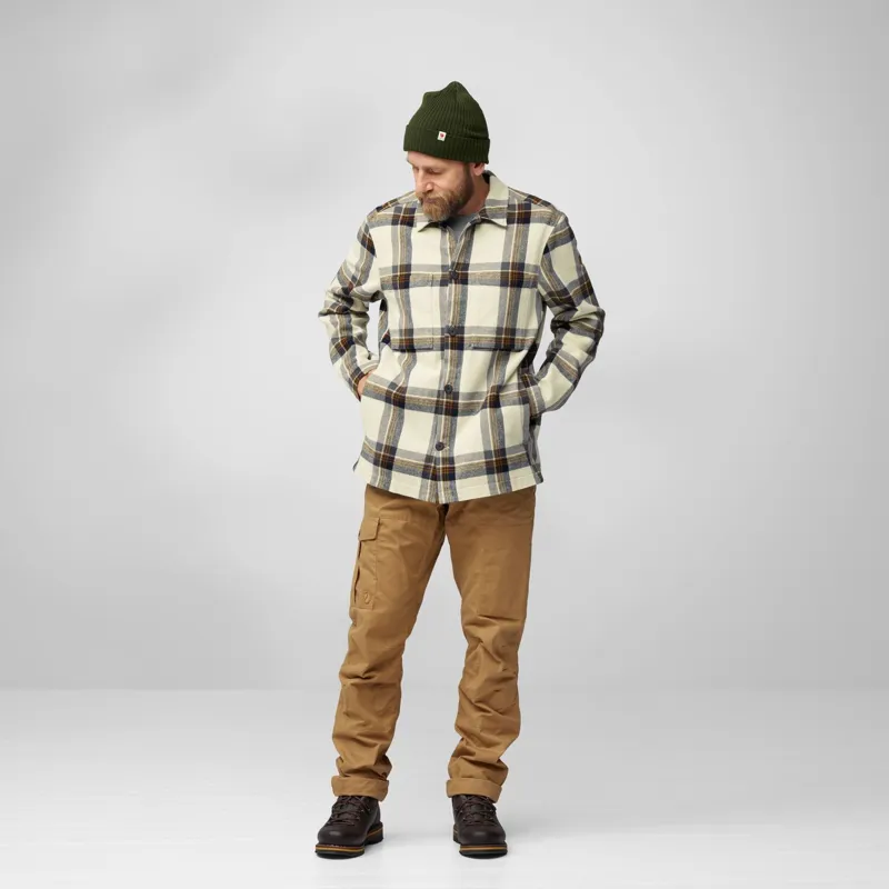 Fjallraven Mens Singi Flannel Overshirt - Black Oak-Dark Navy-3