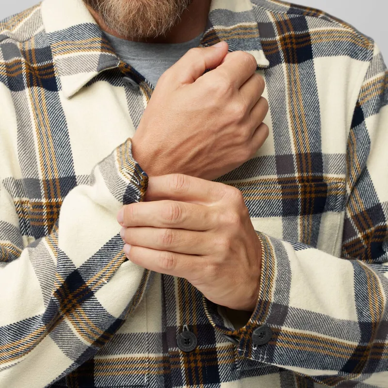 Fjallraven Mens Singi Flannel Overshirt - Dark Navy-Wood Brown-6