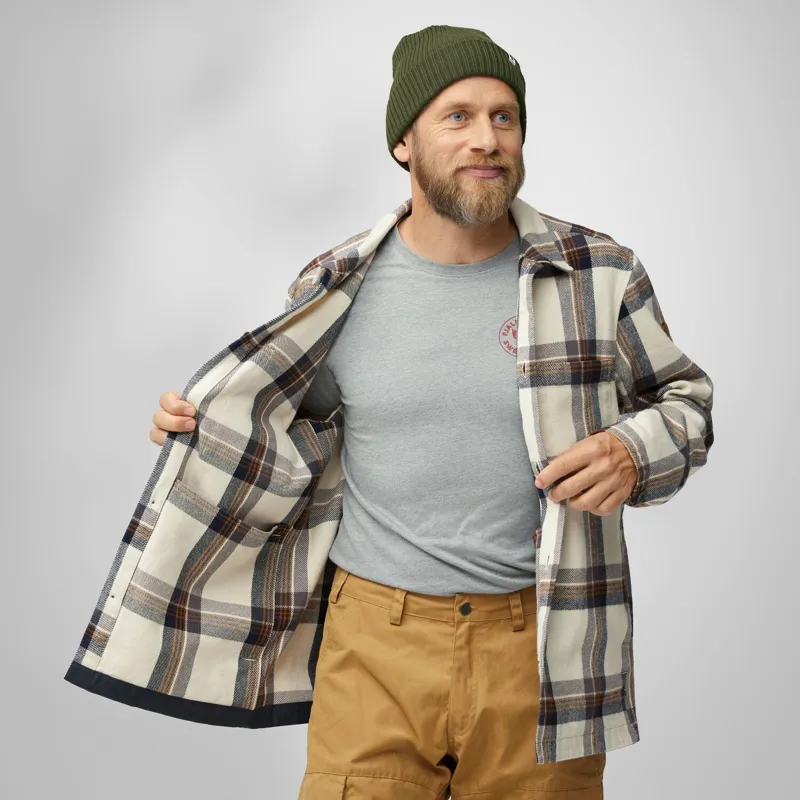 Fjallraven Mens Singi Flannel Overshirt - Black Oak-Dark Navy-6