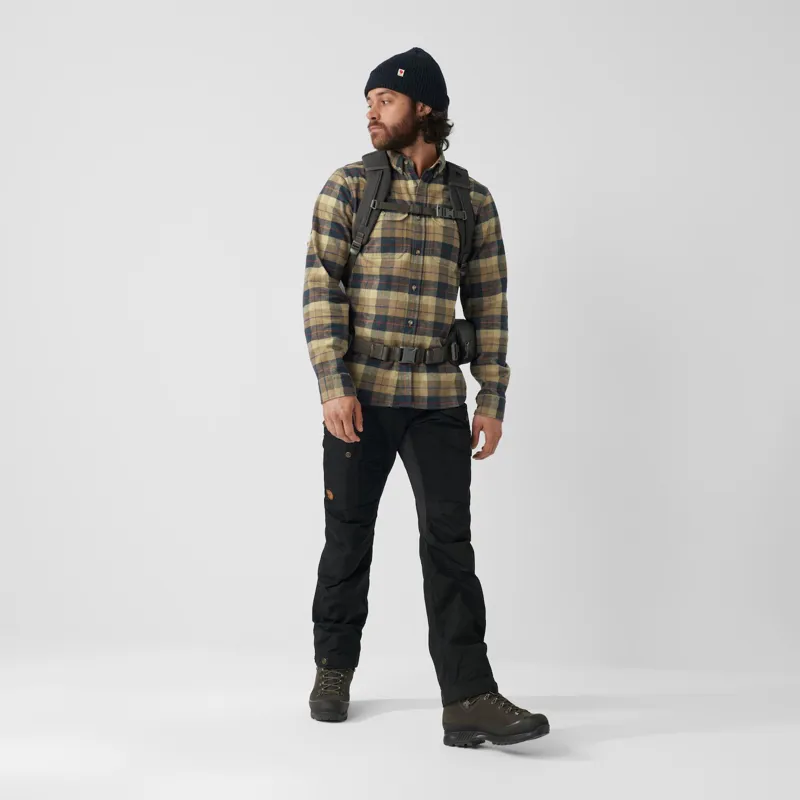 Fjallraven Mens Singi Heavy Flannel Shirt - Dark Navy-Buckwheat Brown-2