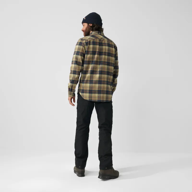 Fjallraven Mens Singi Heavy Flannel Shirt - Dark Navy-Buckwheat Brown-3