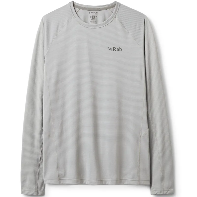 Rab Mens Sonic Long Sleeved Tee - Light Zinc