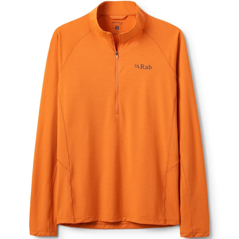 Rab Mens Sonic Long Sleeved Zip-Tee - Dark Melba