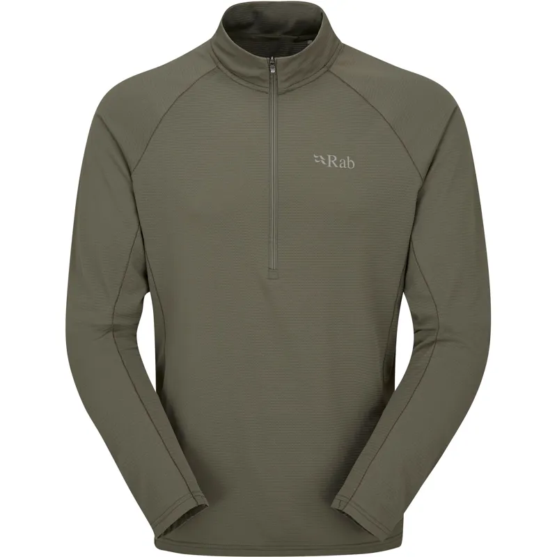 Rab Mens Sonic Long Sleeved Zip-Tee - Light Khaki