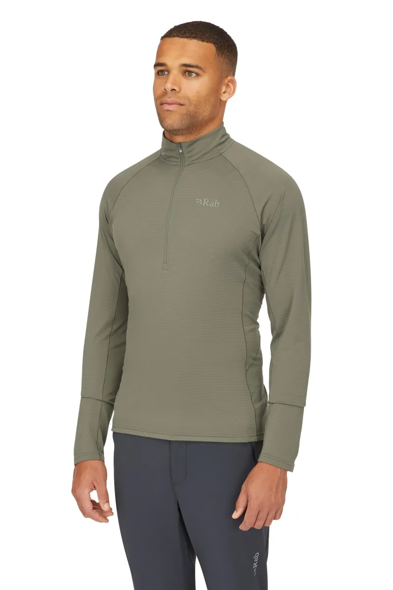 Rab Mens Sonic Long Sleeved Zip-Tee - Light Zinc-3