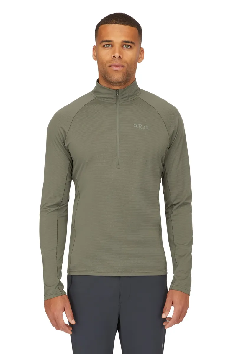 Rab Mens Sonic Long Sleeved Zip-Tee - Light Zinc-2