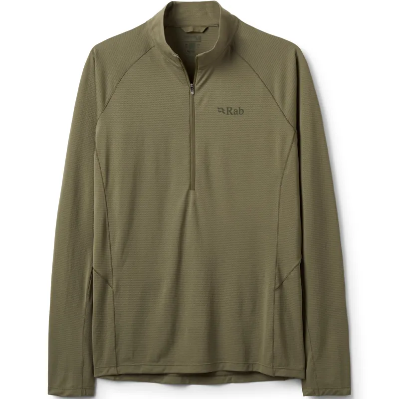 Rab Mens Sonic Long Sleeved Zip-Tee - Light Khaki