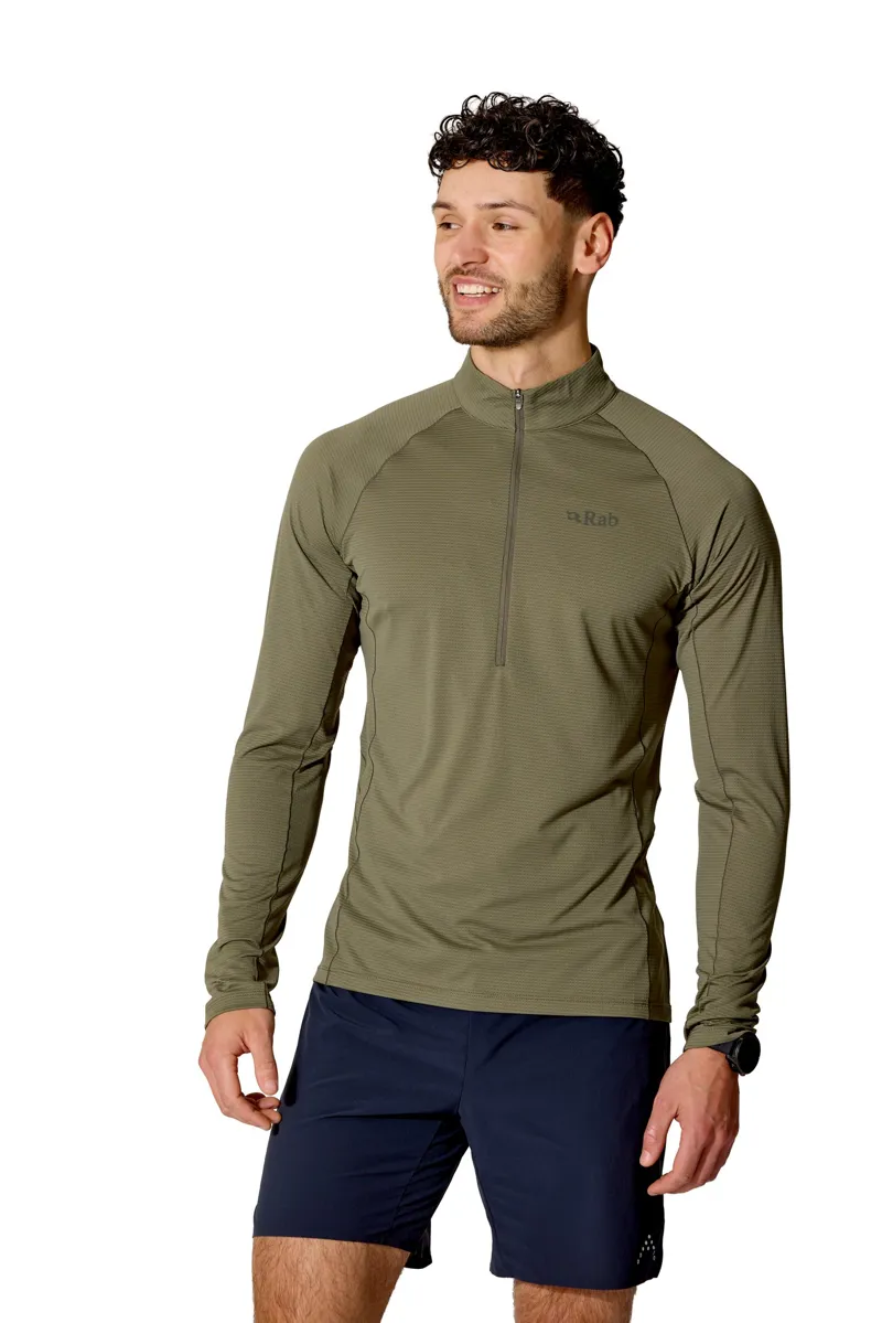 Rab Mens Sonic Long Sleeved Zip-Tee - Light Zinc-3