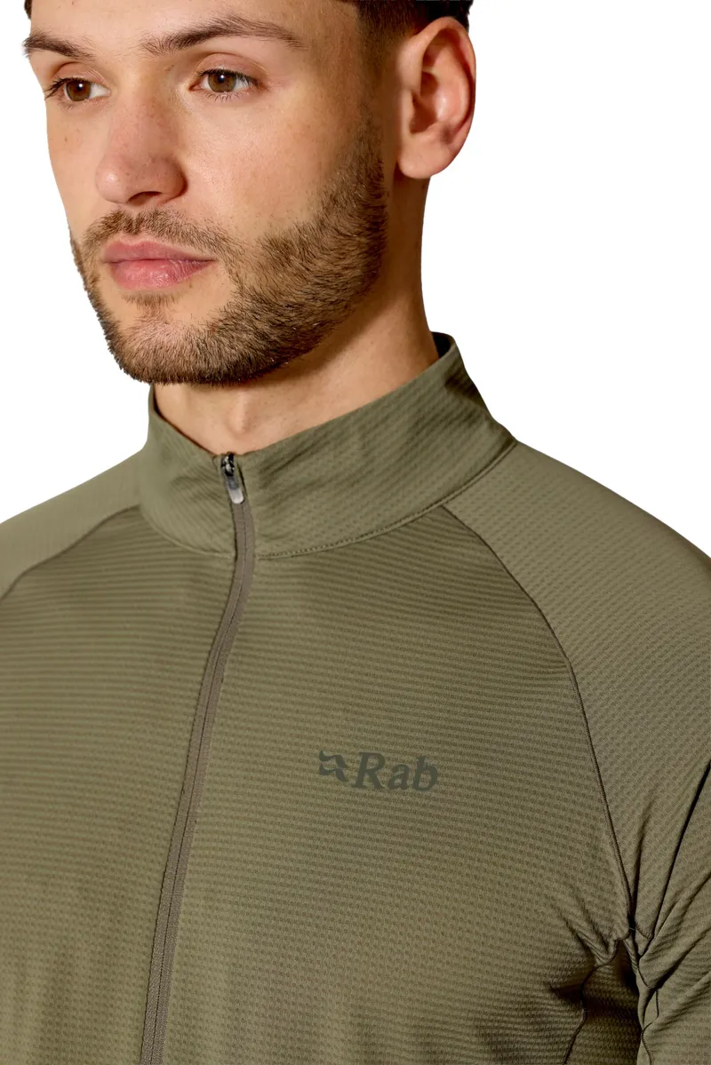 Rab Mens Sonic Long Sleeved Zip-Tee - Light Khaki-5