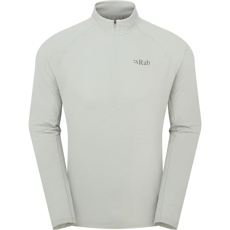 Rab Mens Sonic Long Sleeved Zip-Tee - Light Zinc