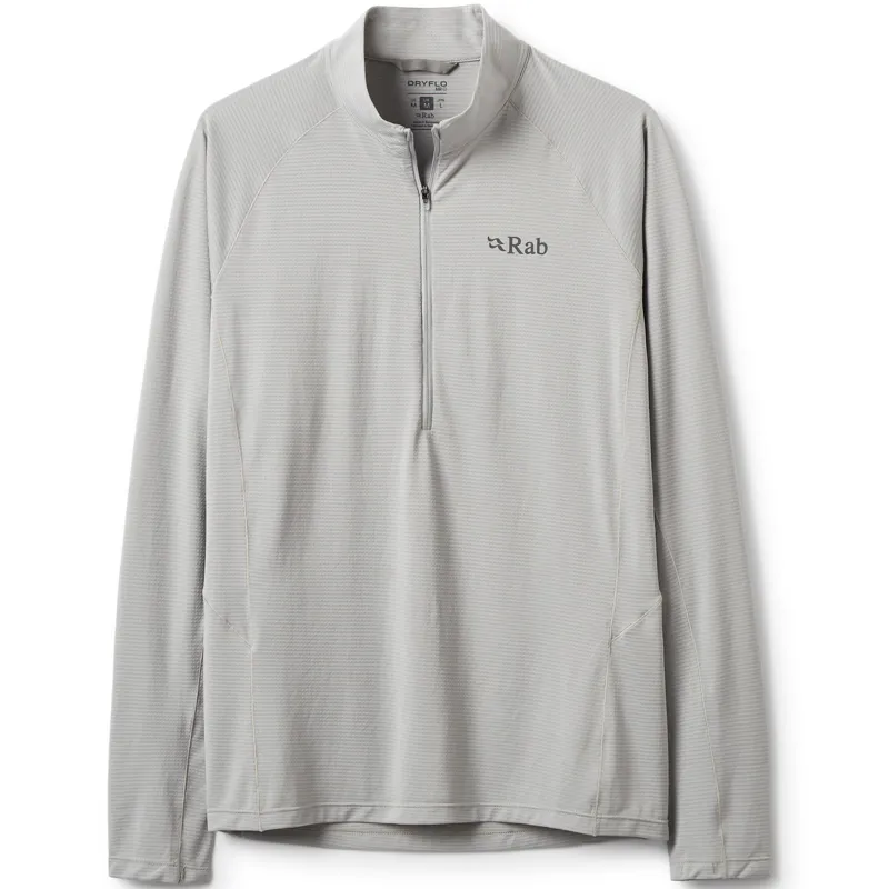 Rab Mens Sonic Long Sleeved Zip-Tee - Light Zinc