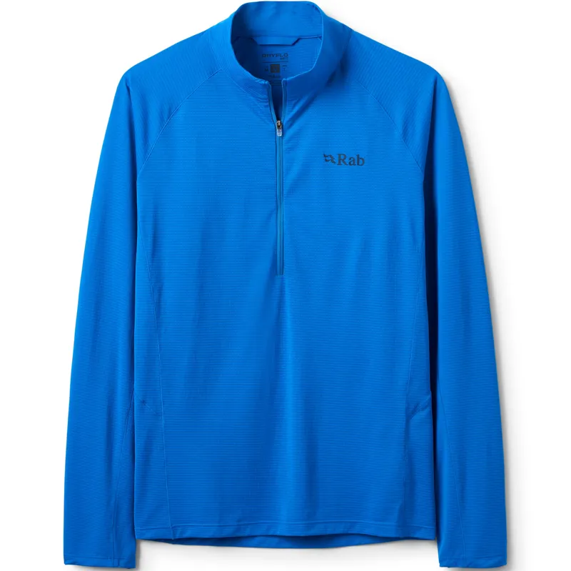 Rab Mens Sonic Long Sleeved Zip-Tee - Maya Blue