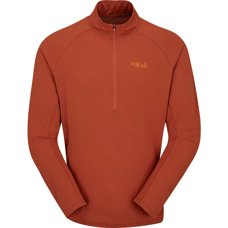 Rab Mens Sonic Long Sleeved Zip-Tee - Red Clay