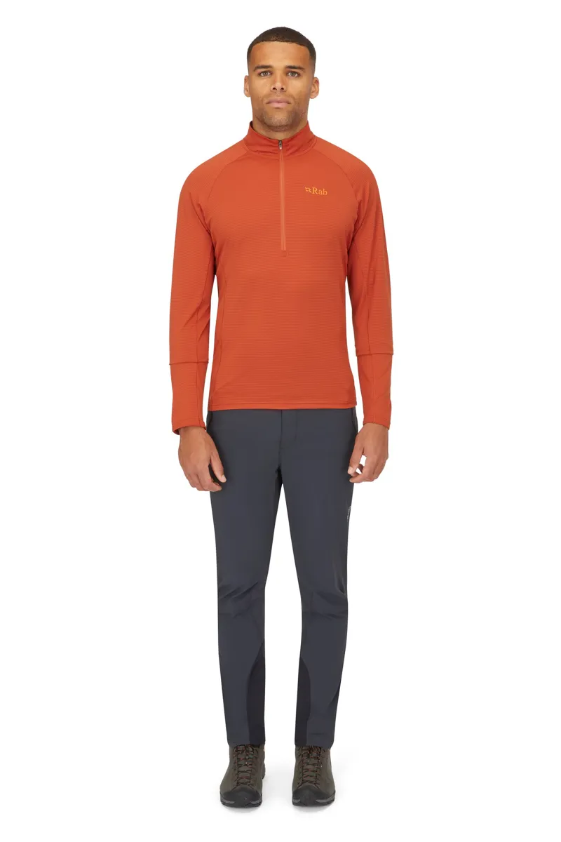 Rab Mens Sonic Long Sleeved Zip-Tee - Red Clay-5