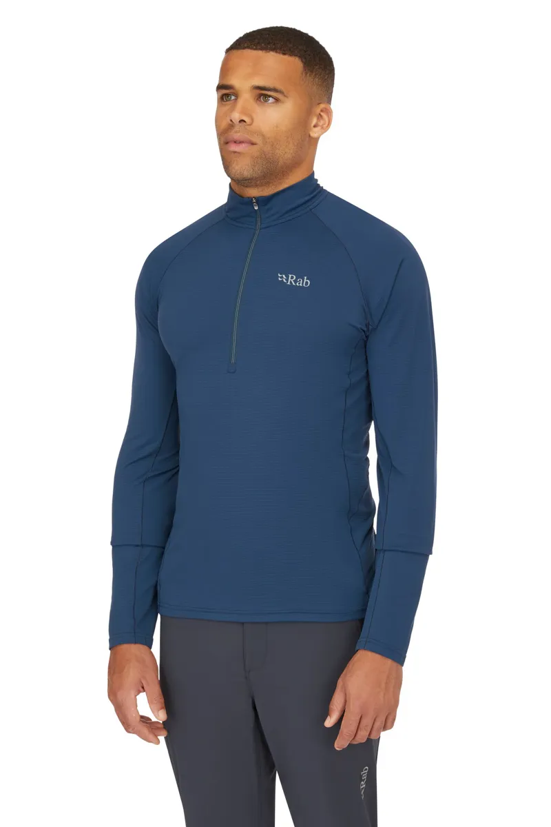 Rab Mens Sonic Long Sleeved Zip-Tee - Tempest Blue-3
