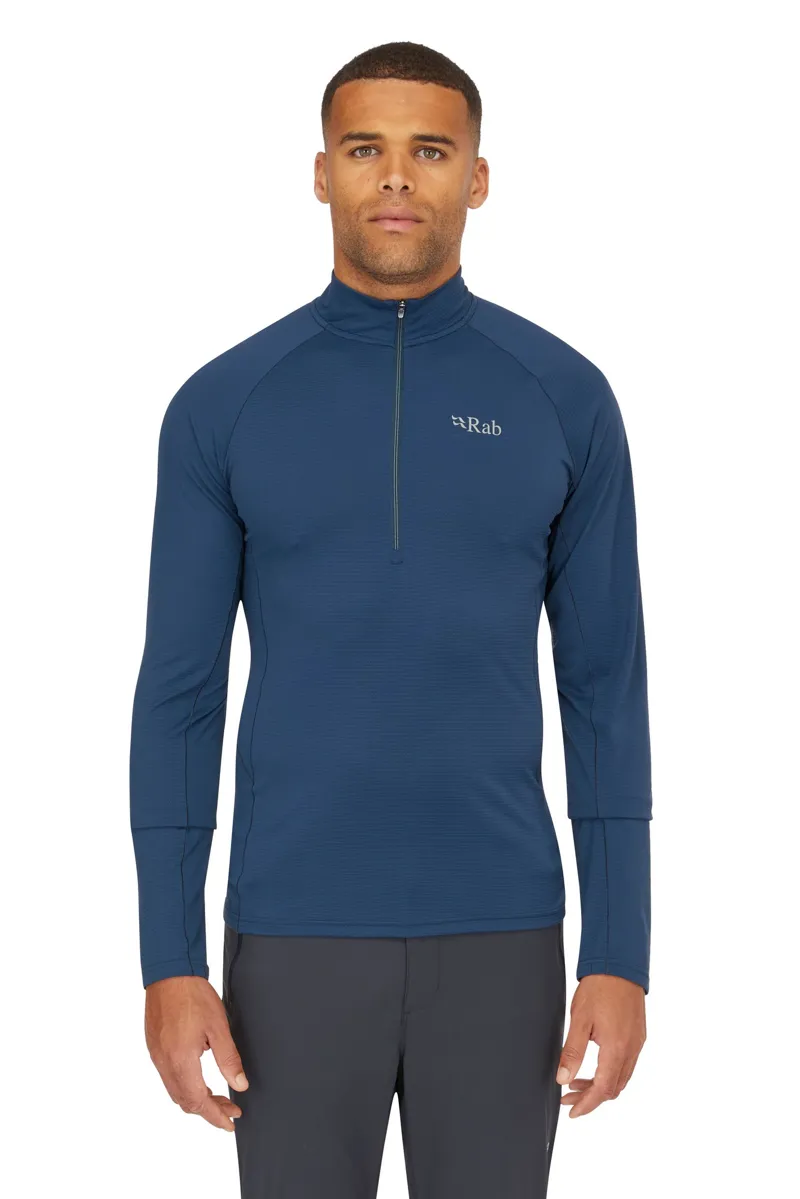 Rab Mens Sonic Long Sleeved Zip-Tee - Tempest Blue-2