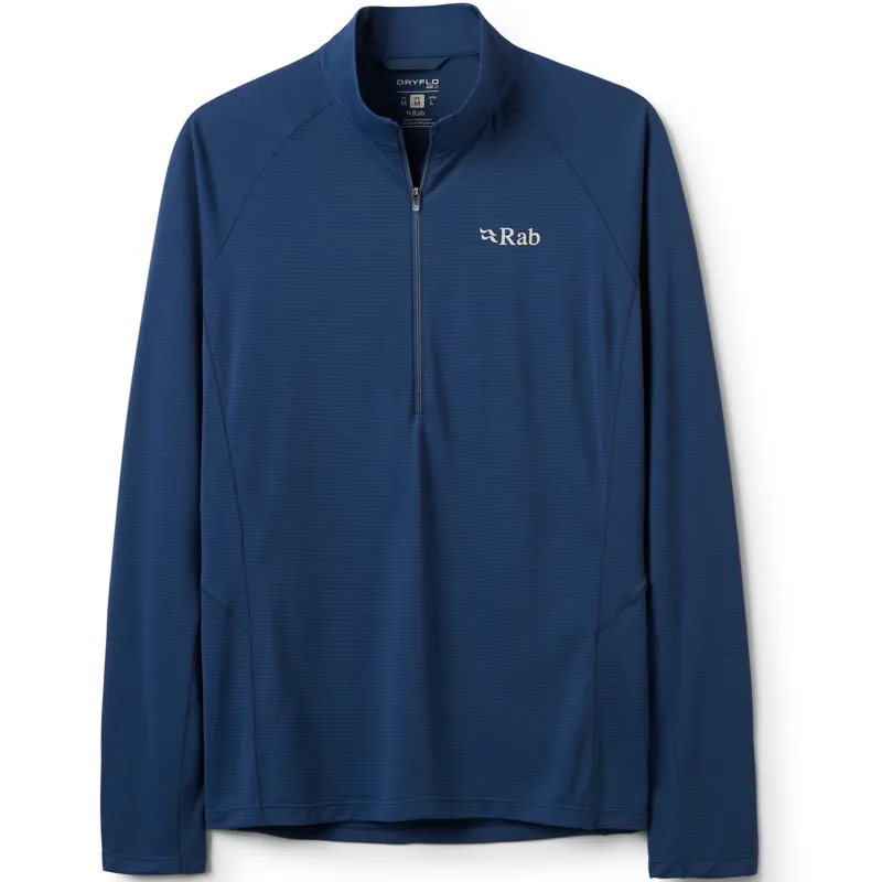Rab Mens Sonic Long Sleeved Zip-Tee - Tempest Blue