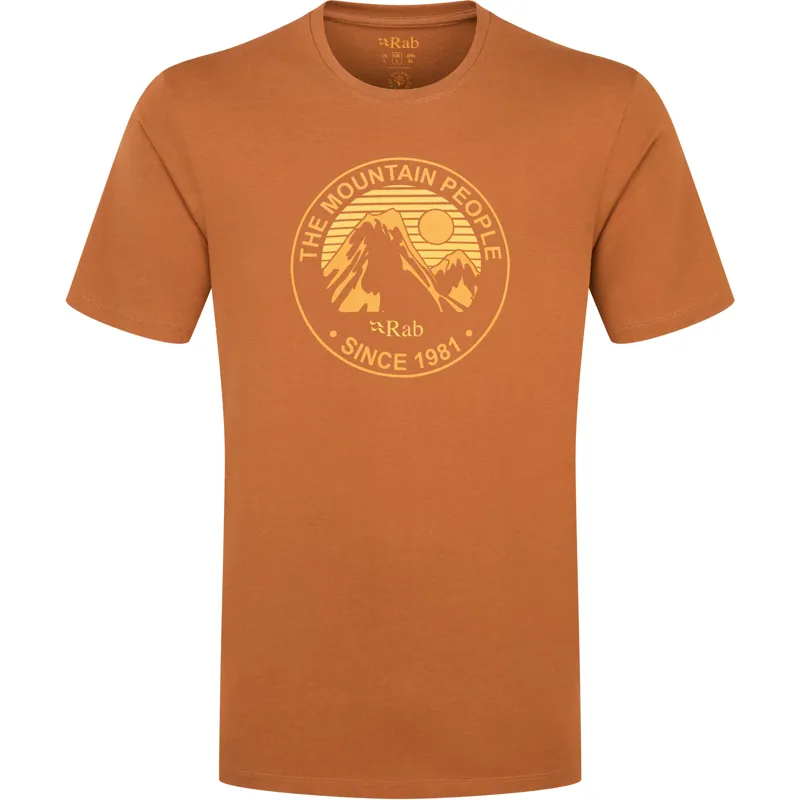 Rab Mens Stance Alpine Peak Tee - Red Earth
