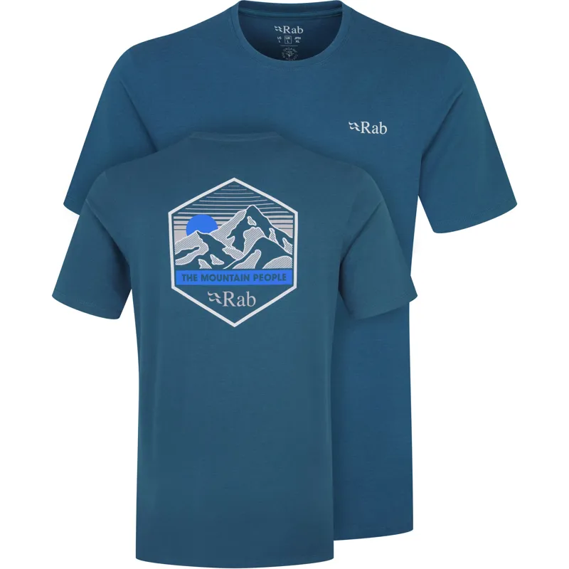 Rab Mens Stance Mountain Peak Tee - Tempest Blue