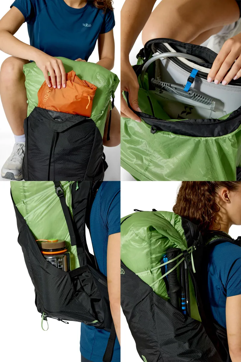 Rab Womens Syclon XP 38ND Rucksack - Black-Dark Fig Green-12