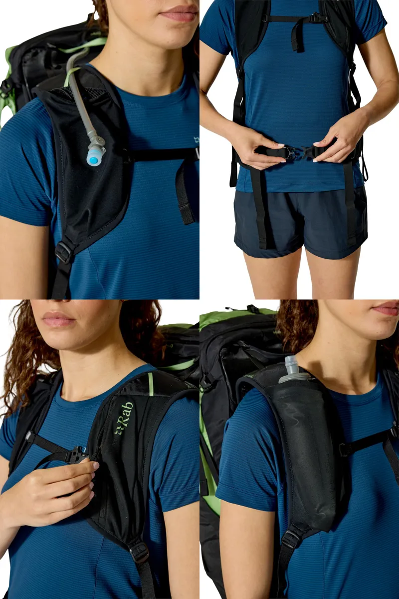 Rab Womens Syclon XP 38ND Rucksack - Black-Dark Fig Green-11