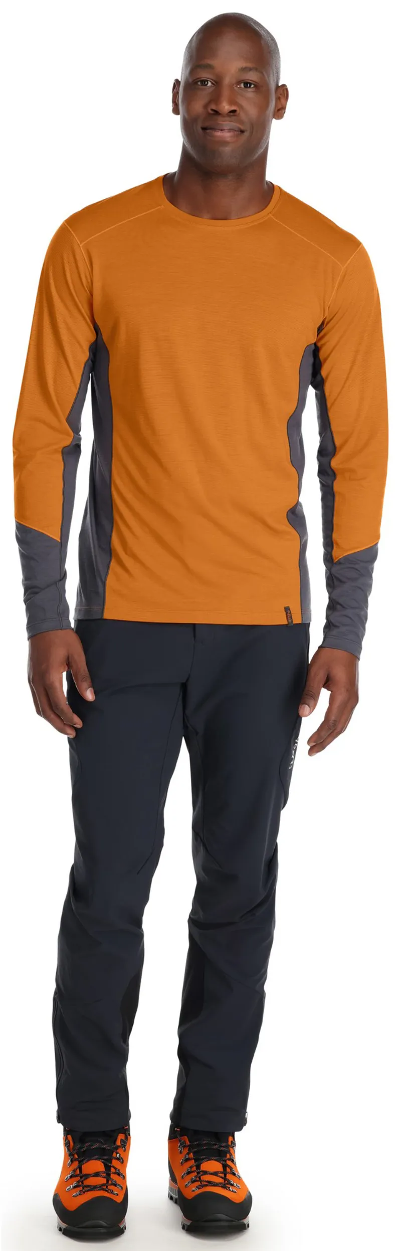 Rab Mens Syncrino Base Long Sleeved Tee - Marmalade-4