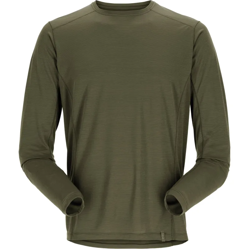 Rab Mens Syncrino Base Long Sleeved Tee - Olive-Olive