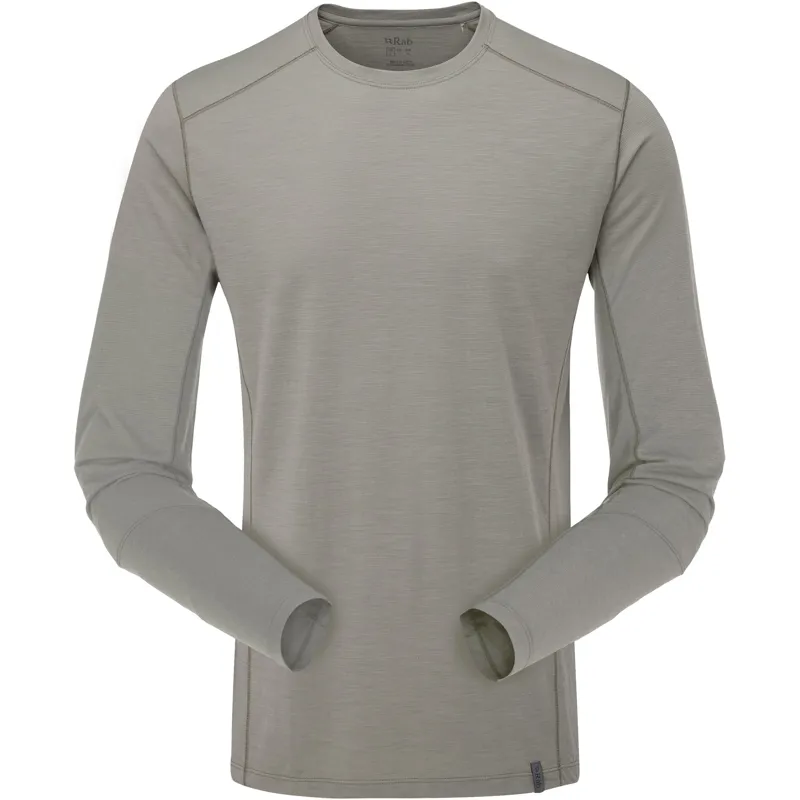Rab Mens Syncrino Base Long Sleeved Tee - Stone
