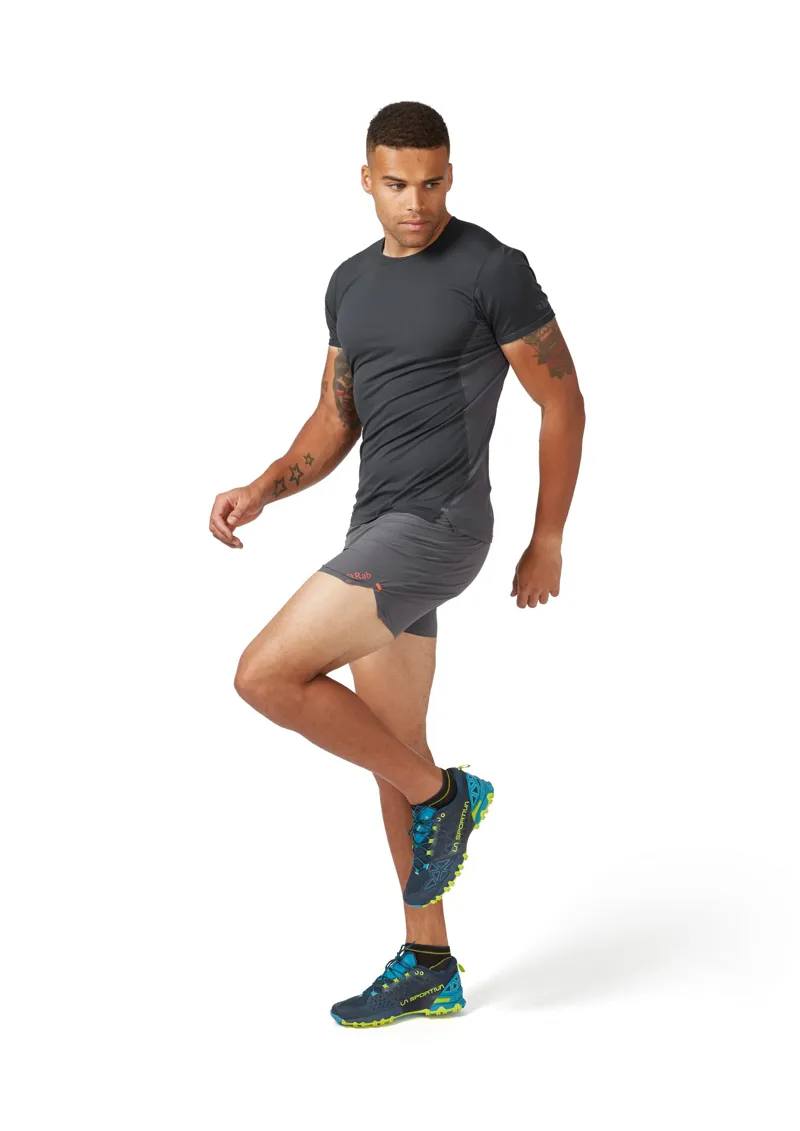 Rab Mens Talus Trail Light Shorts - Ebony-Zest-2