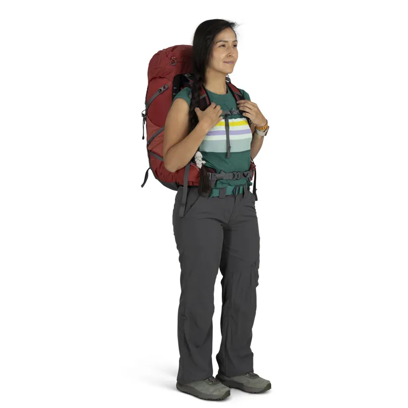 Osprey Womens Tempest 33 Rucksack - Red Pampas-Coal Grey-4