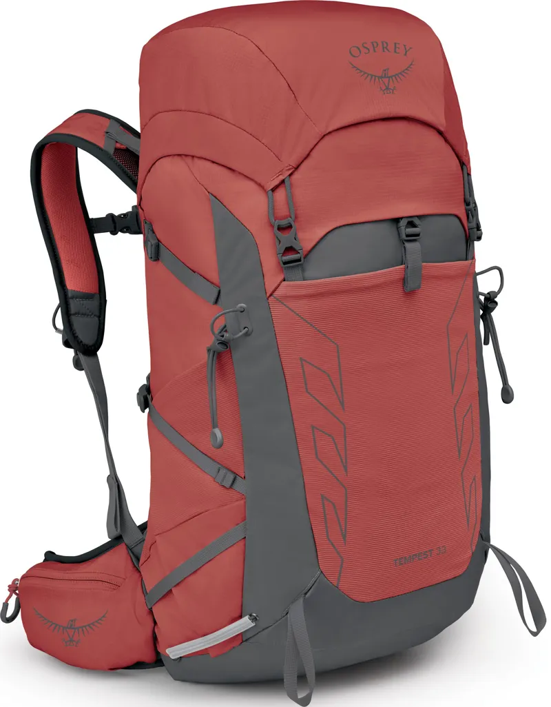 Osprey Womens Tempest 33 Rucksack - Red Pampas-Coal Grey