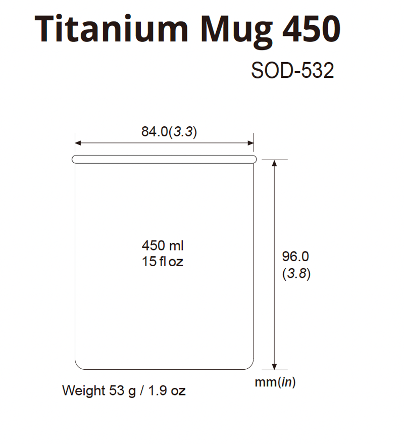 SOTO Titanium Mug 450-6