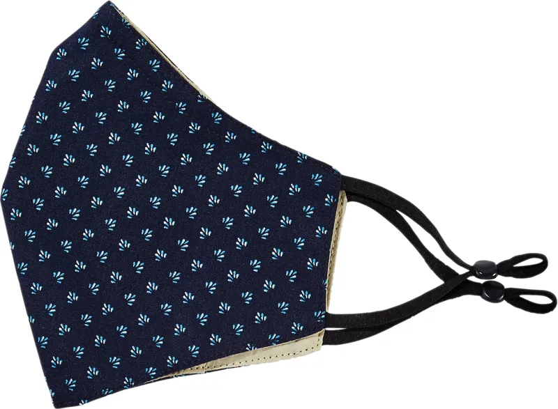 Tilley Cotton Face Mask - 2 Pack - Navy Print and Mid Blue-1